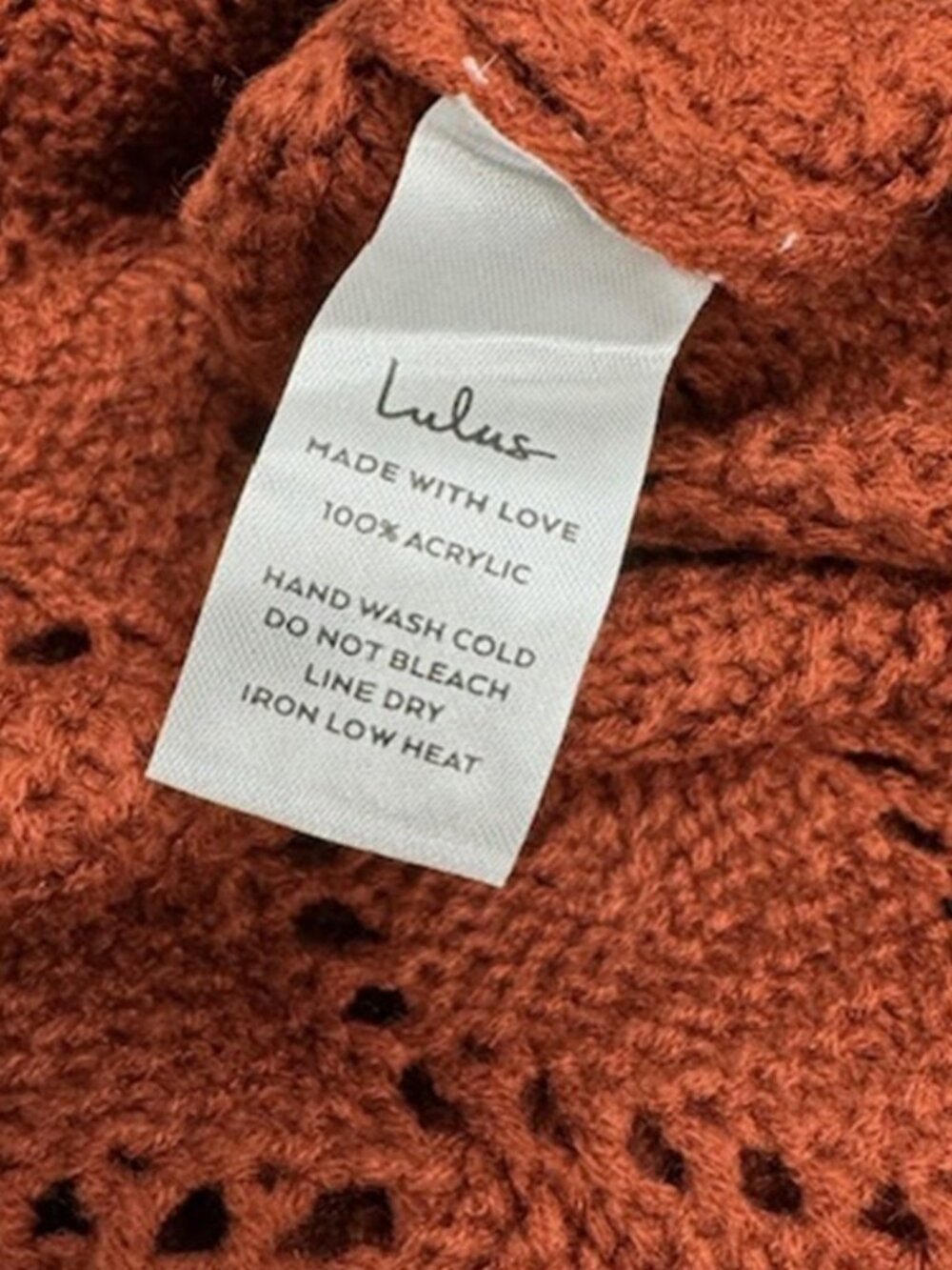 Points to Cozy Rust Red Pointelle Knit Cardigan Sweater NWT - Picture 7 of 8